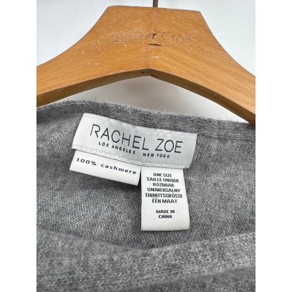 Rachel Zoe Gray 100% Cashmere sweater Asymmetrical Poncho One Size womens - Picture 2 of 3